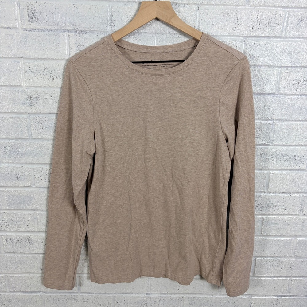Pact Organic Cotton Tee Womens XL Neutral Long Sleeve Minimalist